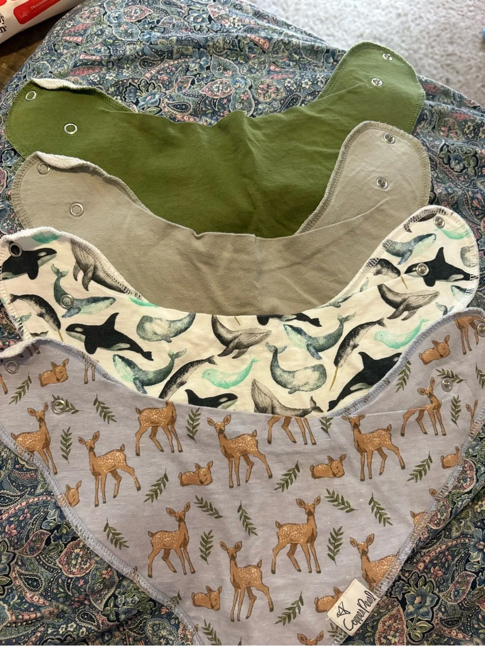 Assorted Baby Bandana Bibs copper pearl